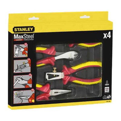 Набор из четырех шарнирно-губцевых инструментов для электрика MAXSTEEL VDE 1000V STANLEY 4-84-489 4-84-489 фото