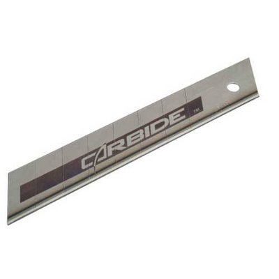 Леза запасні Carbide шириною 18 мм з сегментами, що відламуються для ножів з висувними лезами, 5 штук STANLEY STHT0-11818 STHT0-11818 фото