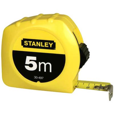 Рулетка вимірювальна GLOBAL TAPE довжиною 5 м, шириною 19 мм, в пластмасовому корпусі STANLEY 0-30-497 0-30-497 фото
